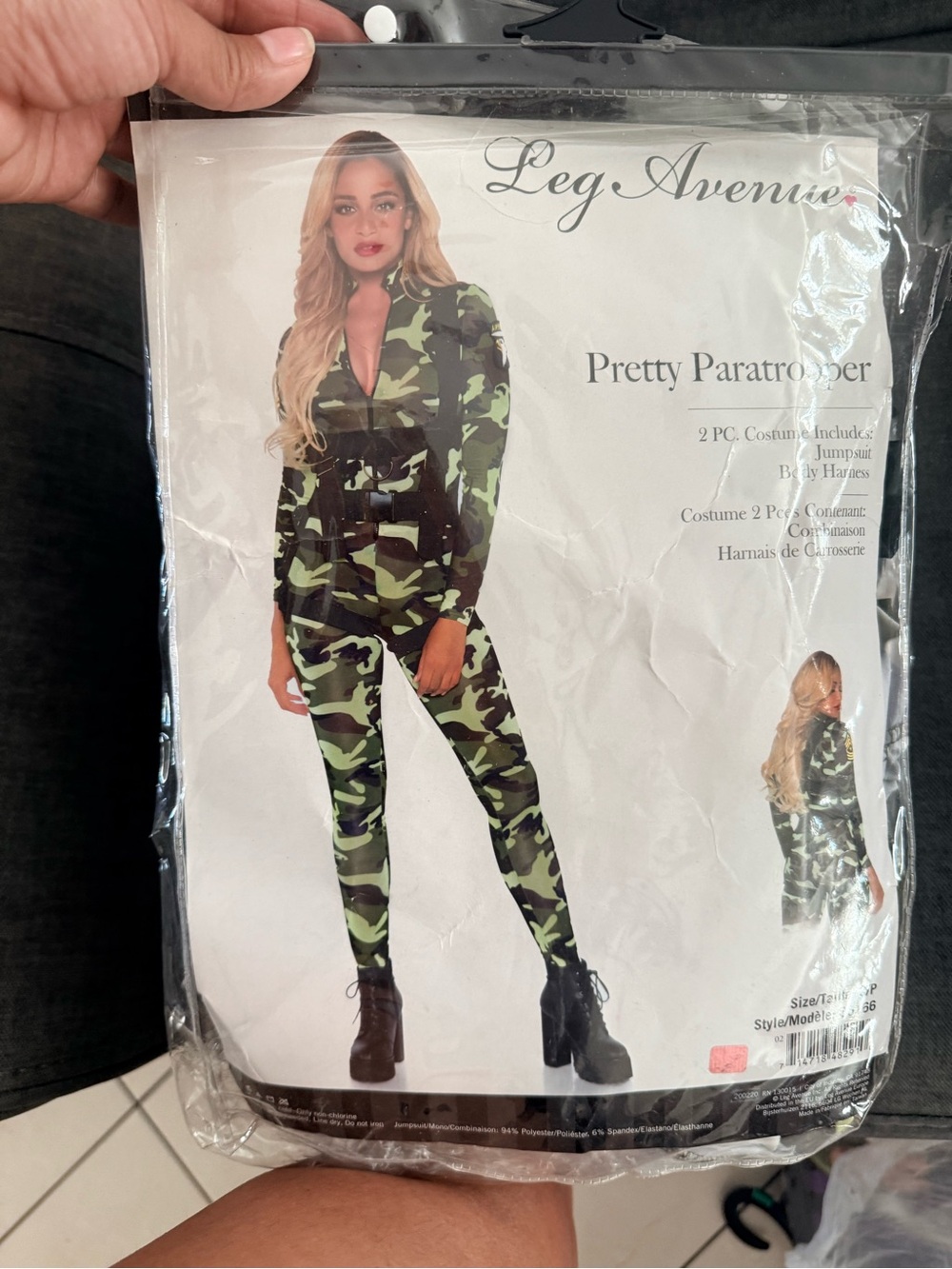Leg Avenue Green Camo Zip-Front Jumpsuit